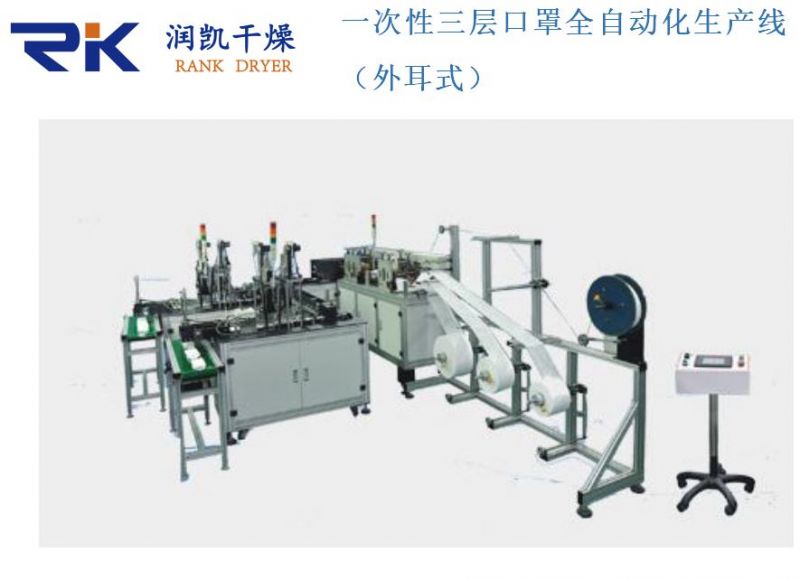 口罩短缺？常州潤凱科技響應(yīng)疫情號召，加推兩款全自動一次性三層口罩生產(chǎn)線。